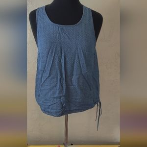 Universal Thread Faux Denim Tank With Side Ties